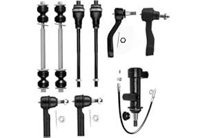 SCITOO 9pcs Front Suspension Kit Sway Bar Link Tie Rod End Pitman Arm w/ 4 Grooves Idler Arm Fit 2001-2004 For Chevy Silverado 2500 For GMC Sierra 2500 2001-2006 For Chevy Silverado 3500