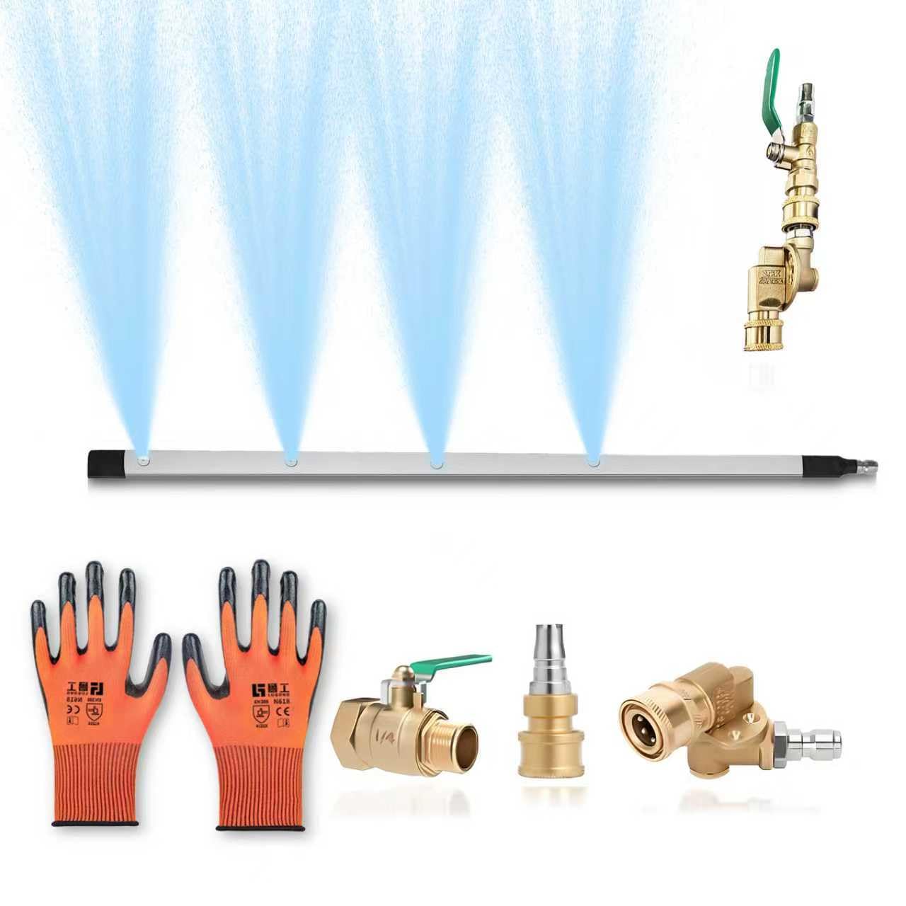 Photo 1 of 24" Radiator Cleaning Wand, 4500 PSI Radiator Flush And Cleaner Tool, Radiator Pressure Washer Tool with Quick Couplers & Gloves for Household Cars, Trucks, RV, Heavy Equipment