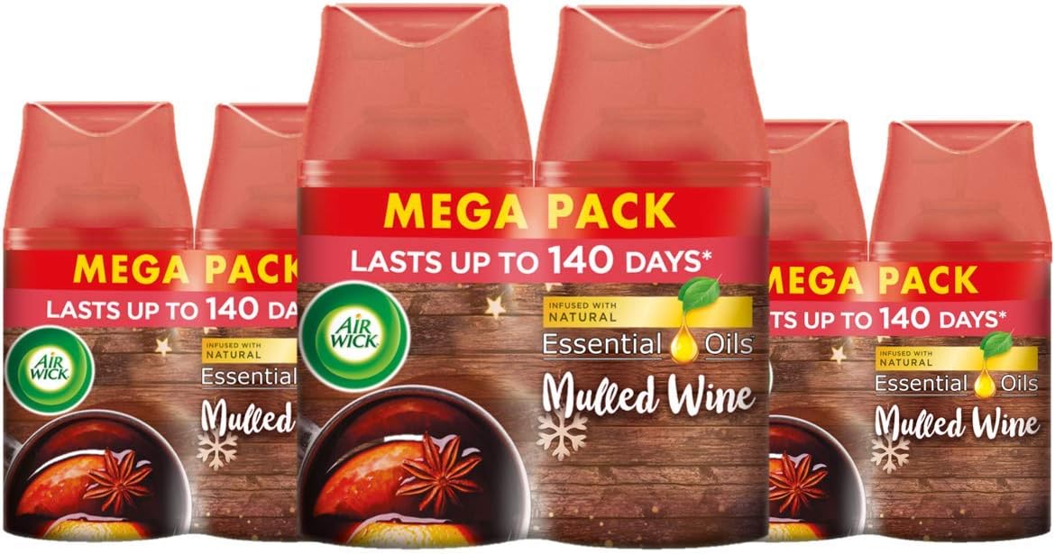 Airwick Freshmatic Autospray Mulled Wine Scent, 6 Refills X 250 ml