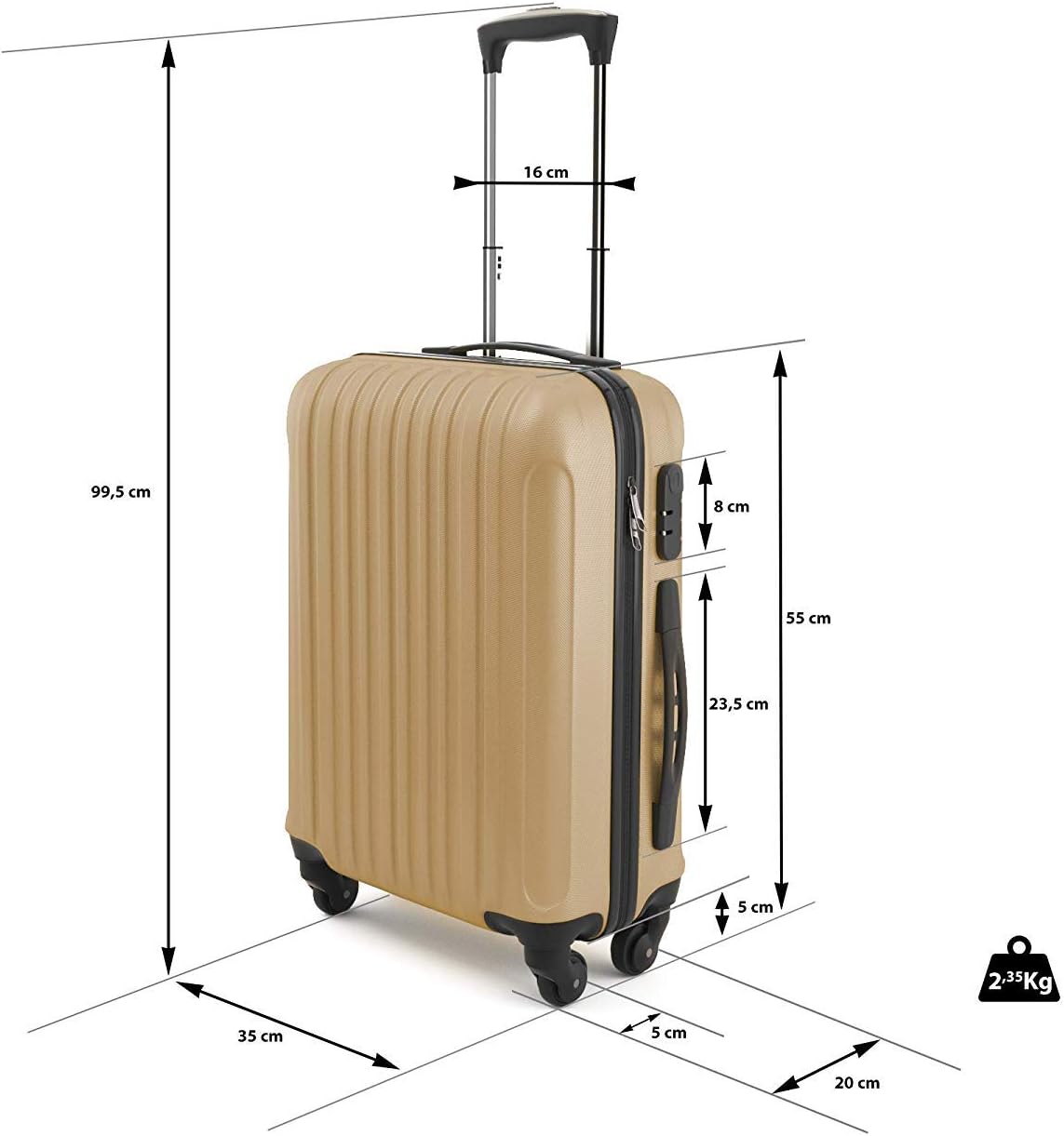 Trolley Bagaglio A Mano Sammy 20 43 Lt Adatto Per Voli Low Cost Bagaglio Da  Cabina Ryan Air Wizz Air 55 x 35 x 20 cm Vueling Colore Blue Valigeria  urban-earth.co.uk