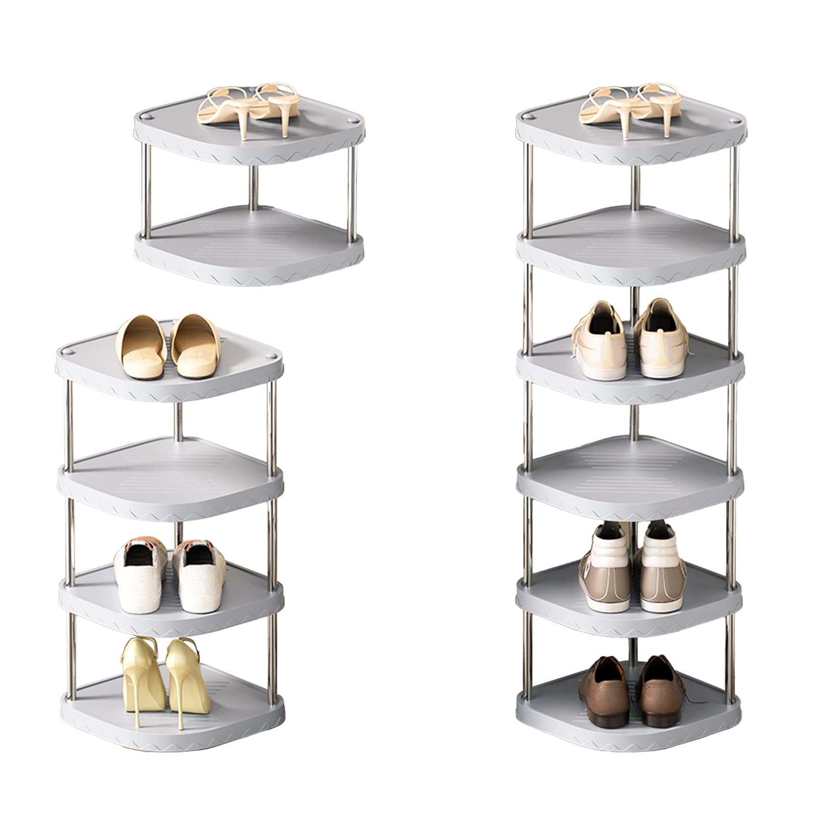 Photo 1 of Mooisco 6 Tier Vertical Shoe Rack Adjustable Free Standing Storage Shelf Durable Corner Narrow Storage for Entryway, Closet, Bedroom, Living Room, Kitchen, Bathroom, Gray