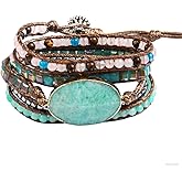ZOSOJONA Women Wrap Bracelets Boho Natural Stone Jasper Turquoises Strand Bracelet Jewelry Collection