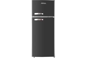 RCA RFR786-BLACK 2 Door Apartment Size Refrigerator with Freezer, 7.5 cu. ft, Retro Black