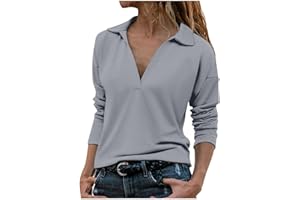 EOPUING 3/4 Length Sleeve Polo Shirts for Women 2025 Spring Summer Casual Dressy Collared Golf Shirts Ladies Blouses