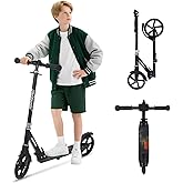 Nattork Kick Scooter for Kids 6+ Years Teens Adults - 220LB Weight Capacity, Front Shock Absorber and Adjustable Handlebar - Smooth Ride with 8" Sturdy Wheels, Ideal for Outdoor Sports