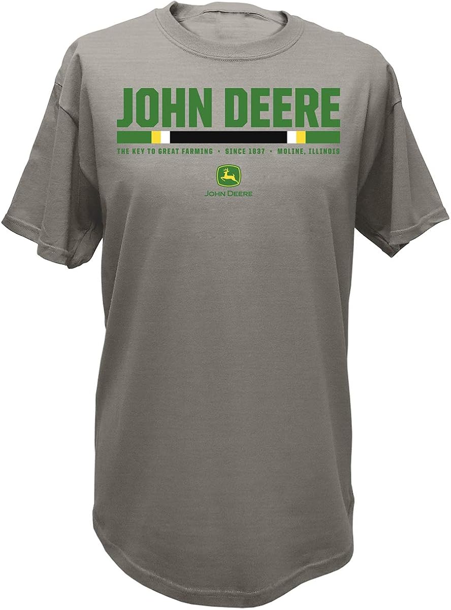 John Deere Men's Short Sleeve TShirtMedium GreyMedium