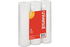 UNIVERSAL Adding Machine/Calculator Roll, 2-1/4"x150 ft White 12/Pack, UNV35715