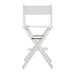 Casual Home Director's Chair ,White Frame/White