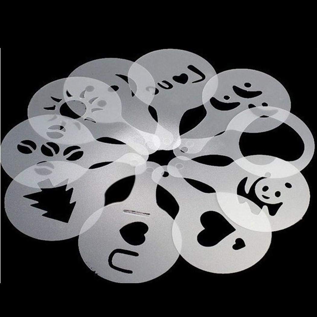 Fanala 16Pcs Cappuccino Coffee Stencils Templates Strew Flowers Duster Spray Model Pad Outdoor Cooking Tools & Accessories