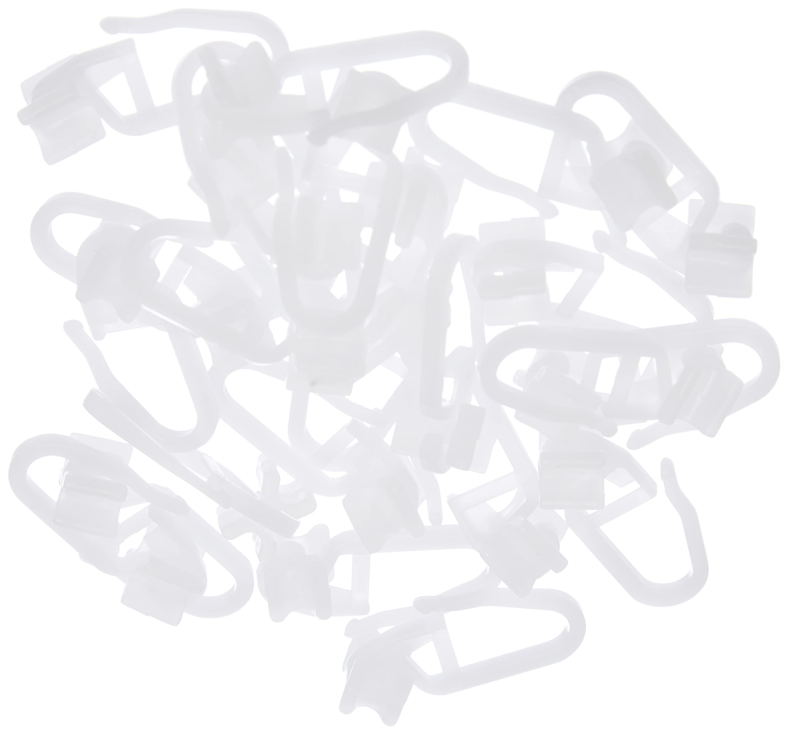 Gardinia X-Glider, Pleating Hooks Included, 25 Pieces, Plastic, White