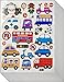 Jazzstick 210 Cute & Fun Cars Bus Ambulance Truck Stickers for Kids 10 sheets (VST05A02)