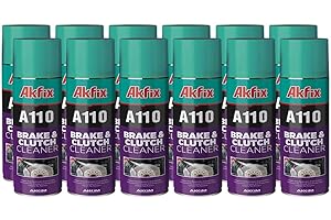 Akfix A110 Brake Parts Cleaner - Strong Dust and Rust Remover, Brake Cleaner Spray Can, Hand Cleaner for Auto Mechanics and Clutch | 12 Pack, 16.9 Oz