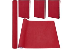 CRASPIRE 51 x 11.8inch Linen Book Cloth for Book Binding Fabric Surface Paper Backed Bookcover Books Album Scrapbooking Archival DIY Covering Protector Bookcloth Bookbinding Supplies Dark Red