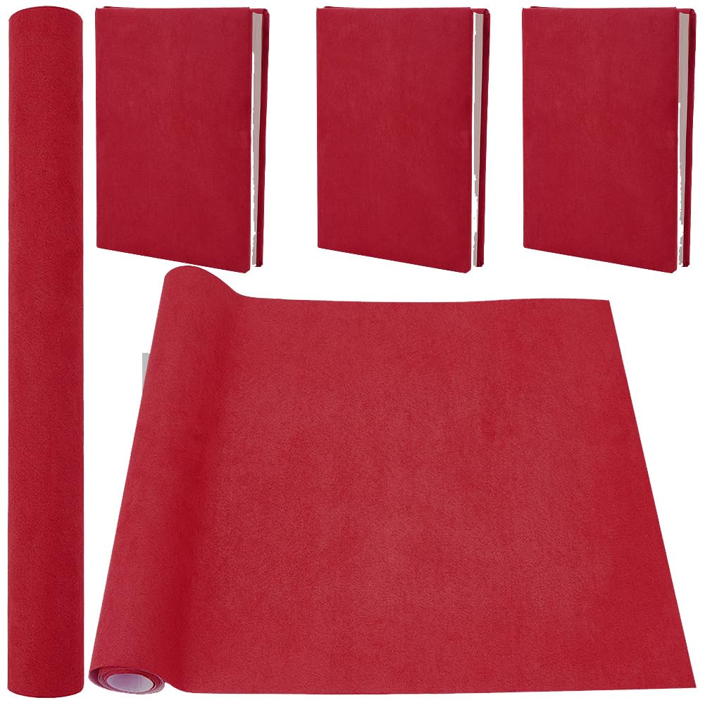 CRASPIRE 130 x 30cm Linen Book Cloth for Book Binding Fabric Surface Paper Backed Bookcover Books Album Scrapbooking Archival DIY Covering Protector Bookcloth Bookbinding Supplies Dark Red