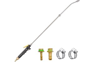 Sprayer Wand,Adjustable Universal Sprayer with 3/8" Brass Barb, Stainless Steel Replacement Sprayer Wand with Shut off Valve 