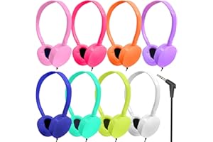 Ladont Bulk Headphones 8 Pack for Kids School Classroom Student Chromebook, On Ear Wired Headphones for Children Boys Girls Adults(8 Mixed Colors)