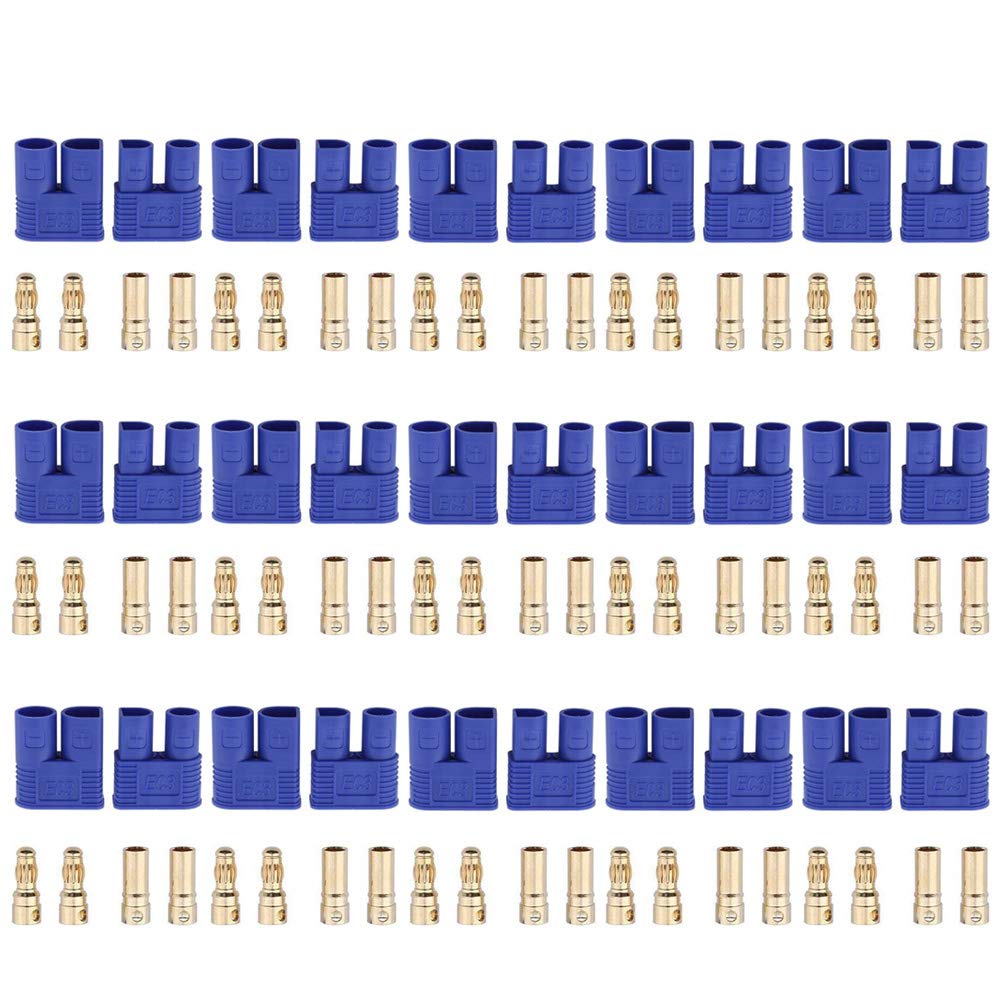 GTIWUNG 15 Sets EC3 Connector 3.5mm Gold Bullet Banana Plug Female Male RC ESC LIPO Battery Electric Motor Airplane Quadcopter Parts DIY