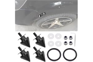 AUCELI 4 Pcs Car Bumper Quick Release Kits, Aluminum Alloy Front And Rear Bumper Tight Plate Fixing Kits, Auto Bumper Trunk Fender Hatch Lid Sets Universal for Vehicle Bumper (Black)