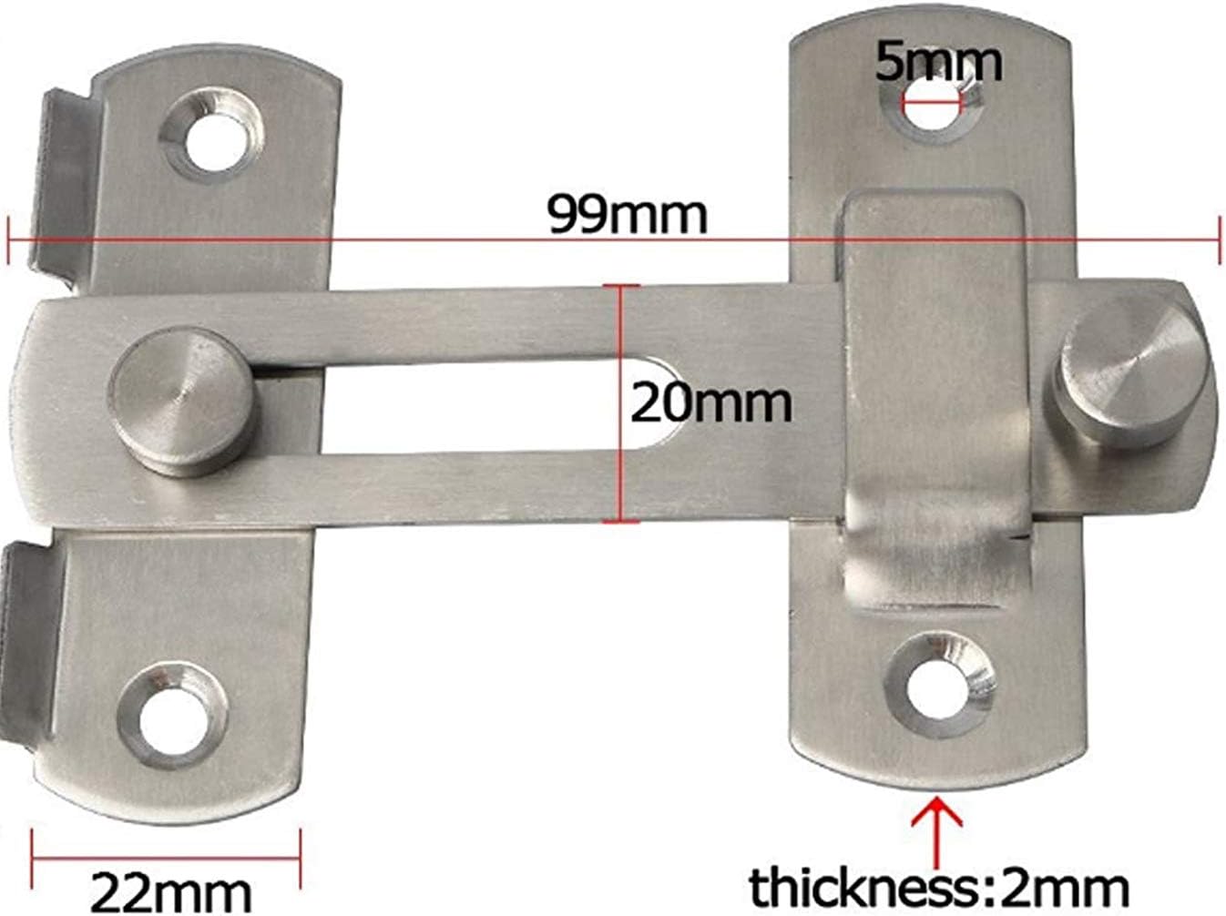 Reusious Stainless Steel Gate Latches Pet GateLatch Safety Door Lock