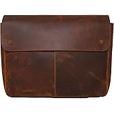 HG-LTHR Leather Folder, Full Grain Leather File Folder Organizer Document Holder, Portfolio for Men Spacious Leather Folio Laptop Sleeve Case for 13' 14' 15' Laptops, Macbook & Tablets