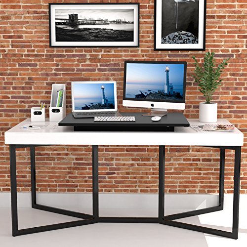 1homefurnit Standing Desk Converter – 32x22 inch Extra Large Height Adjustable Sit Stand up Desk Ergonomic Converter Instantly Convert Any Desk into Standing up Workstation