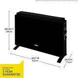 Zanussi 2000W Electric Convector Heater Freestanding Black 3 Heat Settings view 2