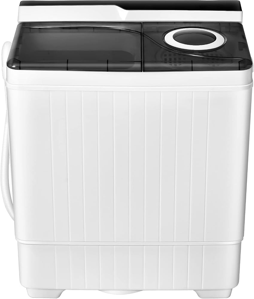 COSTWAY Portable Washing Machine, Twin Tub 26 Lbs Capacity, 18 Lbs Washer and 8 Lbs Spinner, Compact Washer with Control Knob