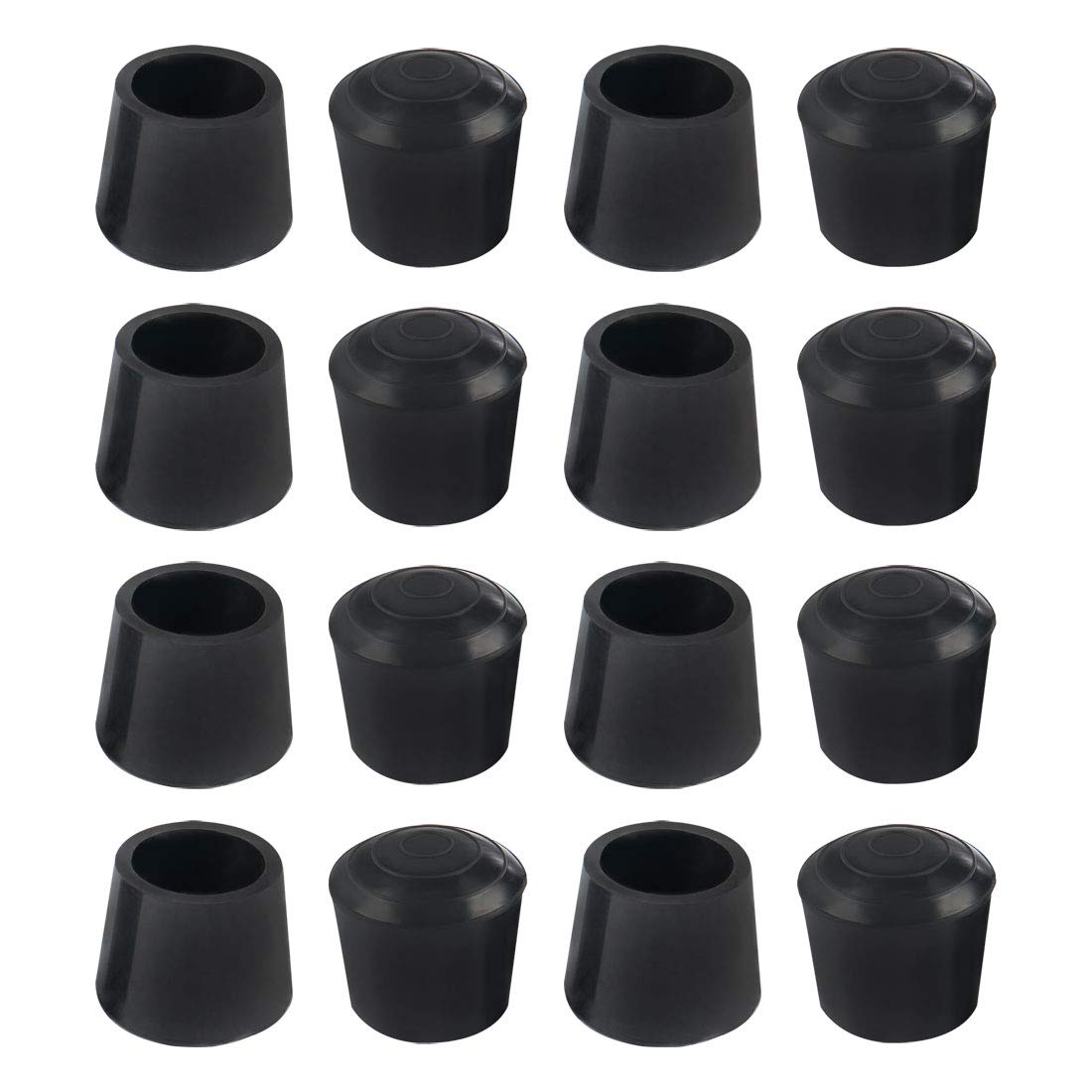sourcing map 16pcs Chair Leg Tips Caps 19mm 3/4 Inch Rubber Furniture Table Feet Cover Floor Protector Reduce Noise Prevent Scratches Black