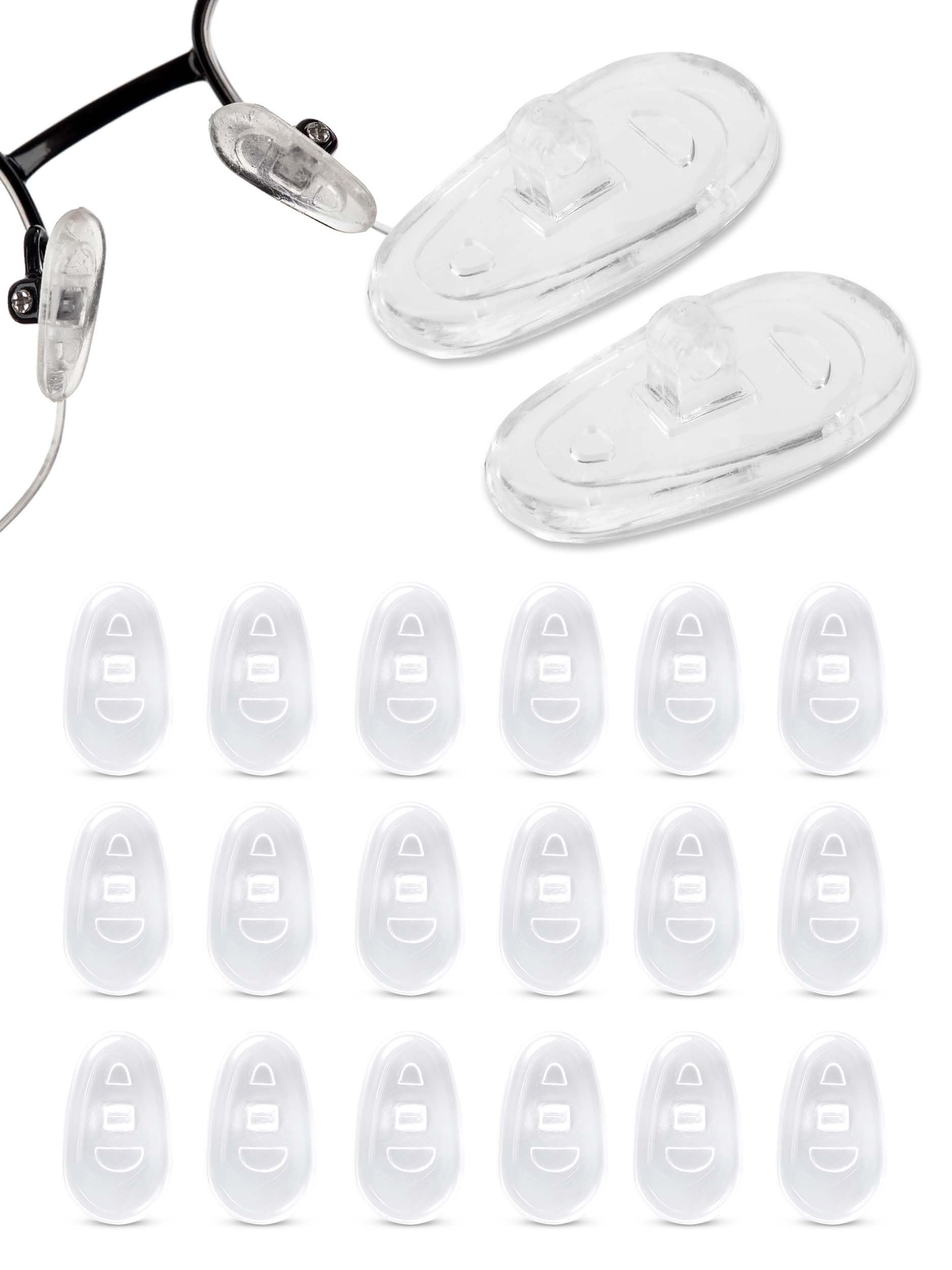 SPORTS WORLD VISION Glasses Nose Pads | Premium Quality Soft Silicone A-Shape Nose Pads for Glasses | 13mm Screw-in Glasses Cushions in 10 Pairs