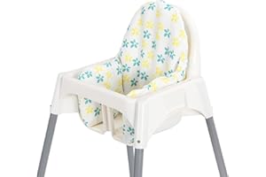 Dadouman Inflatable Supporting Cushion for IKEA High Chair, Baby High Chair Cushion with Colorful Printing, Inflatable Cushion Included (Leaves)