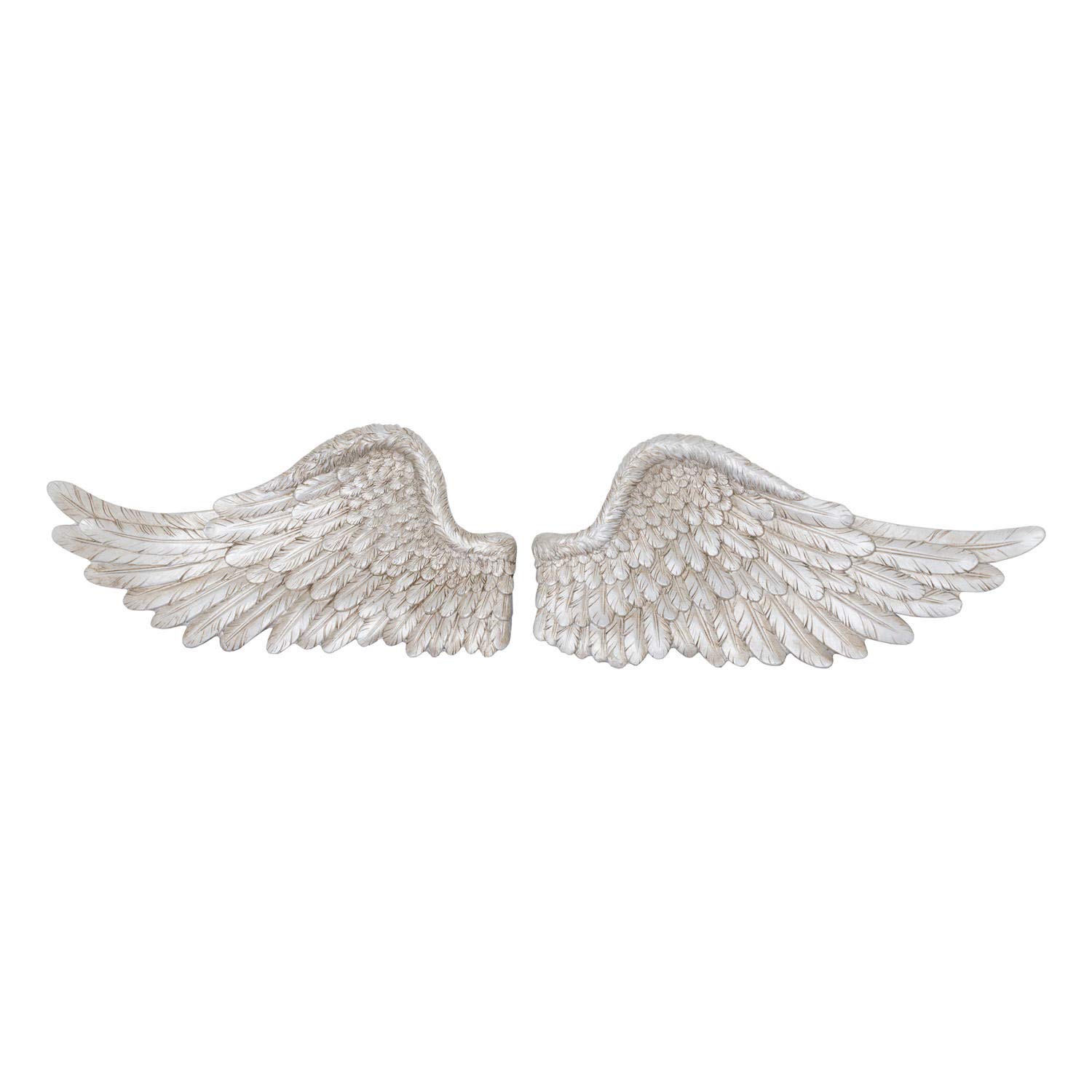 Hill 1975 Antique Silver Horizontal Angel Wings, Resin, Mixed, 7.5 x 60 x 27.5cm