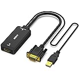 BENFEI VGA to HDMI Adapter, 1080P Converter with Audio from Computer/Laptop VGA Source to HDMI TV/Monitor