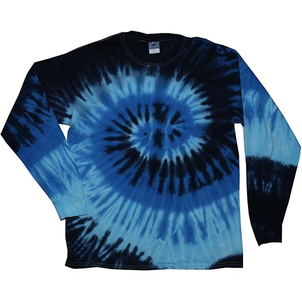 Colortone Tie Dye Long Sleeve T-Shirt for Women and Men, XL