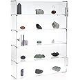 Juvale 5 Tier Acrylic Display Case for Collectibles, Mini Action Figures, and Rocks - Wall-Mount Display Cabinet - Clear, 14" Tall
