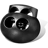 LEMESO 20 PCS Plastic Cord Locks Draw String Clip Double Hole Spring Stop Toggle Stoppers for Drawstrings Bags Shoelaces Clothing Accessories