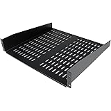 StarTech 2U Universal Vented Rack Mount Cantilever Shelf for 19-Inch Server Racks -  16-Inch, Black (CABSHELFV)