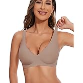 Vinfact Deep V Mesh Bras for Women No Underwire Buttery Soft Wireless Bras Lightly Support Seamless Bralettes