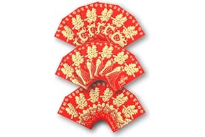 Traditional Chinese Wedding Red Envelopes, Double Happiness Design, Gold Foil Print, 18 Pack Lai See Hong Bao for Wedding Cel