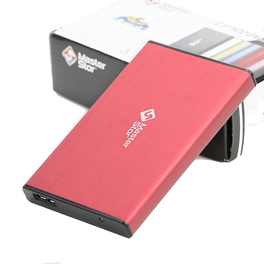MasterStor USB 3.0 Super-Fast Portable Hard Drive External Hard Disk Drive 2.5-inch SATA External Hard Drive Laptop Hard Drive 250 GB Red