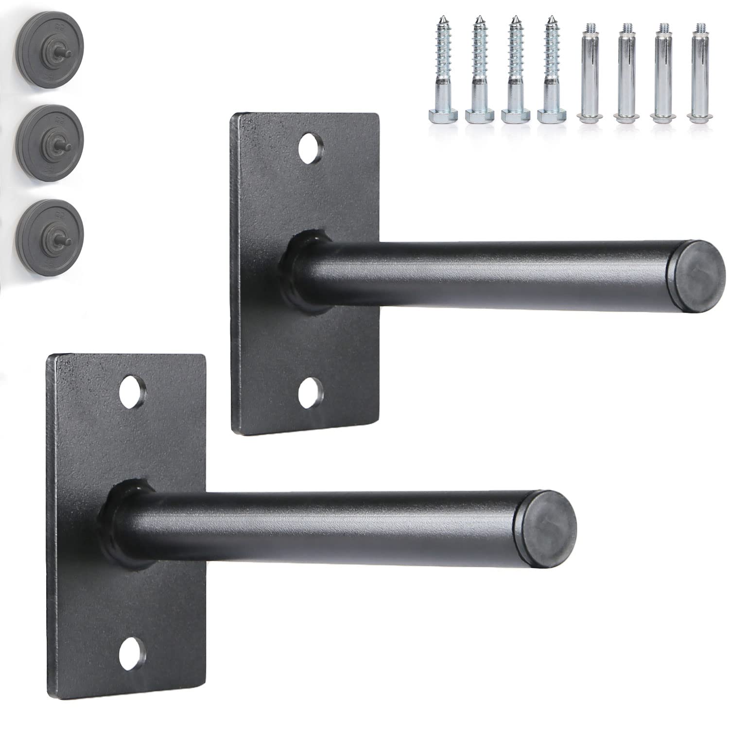 SYL Fitness Wall Mounted Weight Plate Holder - Fits 1" Weight Plates