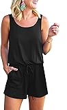 RAISEVERN Womens Black Romper Sleeveless Summer