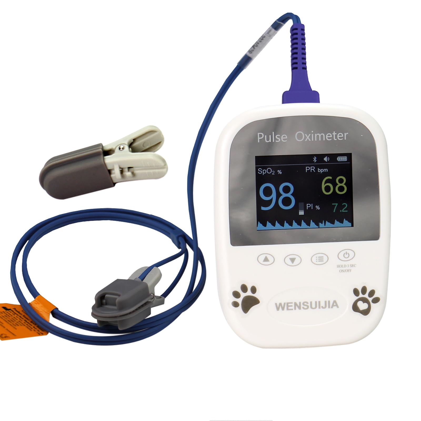 Photo 1 of Veterinary Handheld Pulse Oximeter, Blood Oxygen Saturation for Dog and Cat Tongue Probe for Animal Pets with Bluetooth