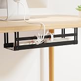 PAVSTINE Under Desk Cable Management Tray, 17 in Metal Cable Tray Basket | For Wire Management, Power Strip Holder, Cord Orga