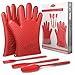 BakeitFun Silicone Gloves (Medium, Red) (Black, Other)