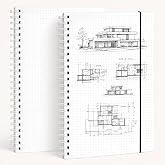 BESARME 2 Pack Dot Grid Spiral Notebooks, 8.5 x 11 In, 80 Sheets | PP Cover, Clear Dotted Pages, Easy-Tear Sheets, Smooth Paper, Elastic Band, For School, Office, Drawing