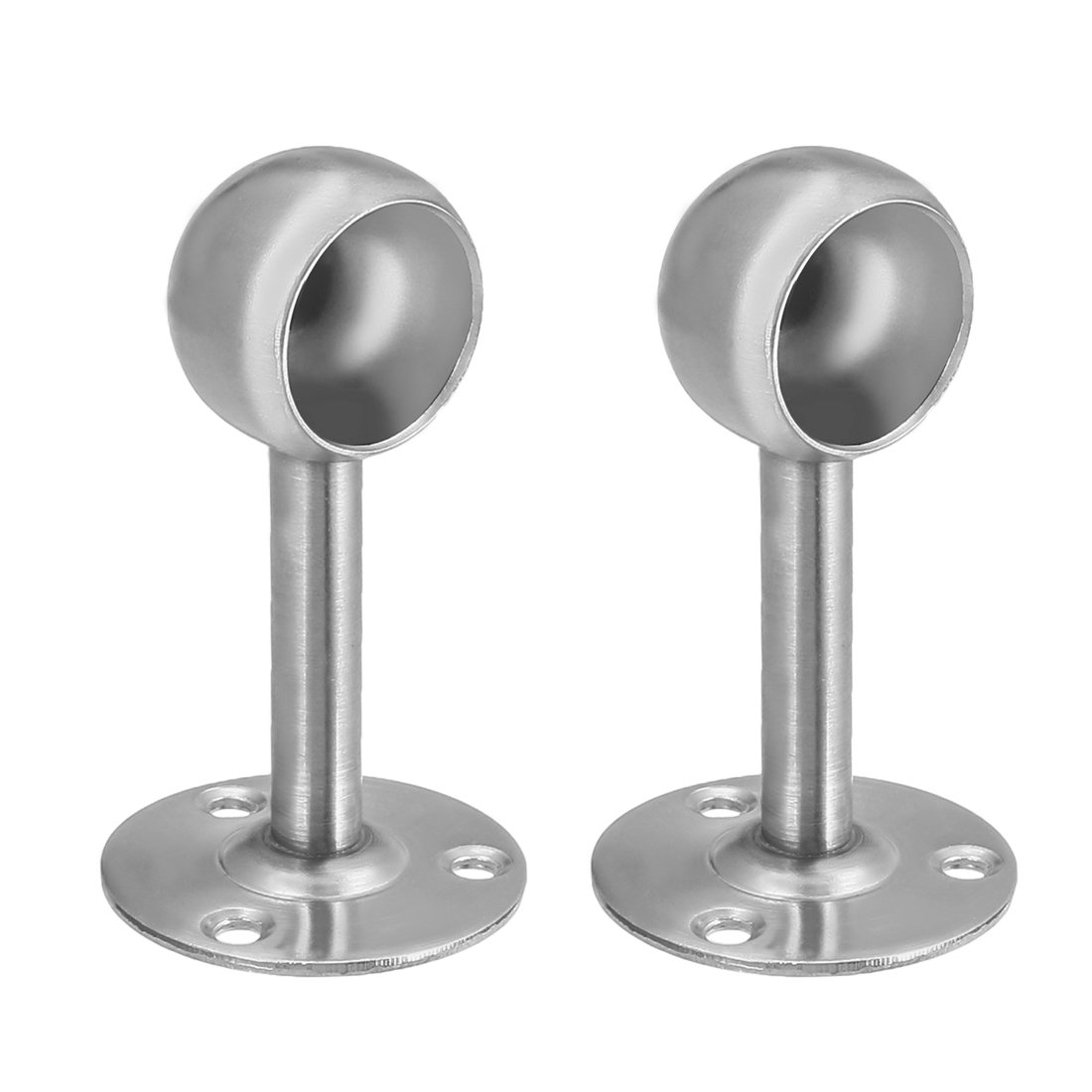 Sourcingmap Wardrobe Pipe Bracket, 25mm Dia, 85mm Height, Wall Mounted Rail Rod Supports Socket 2pcs