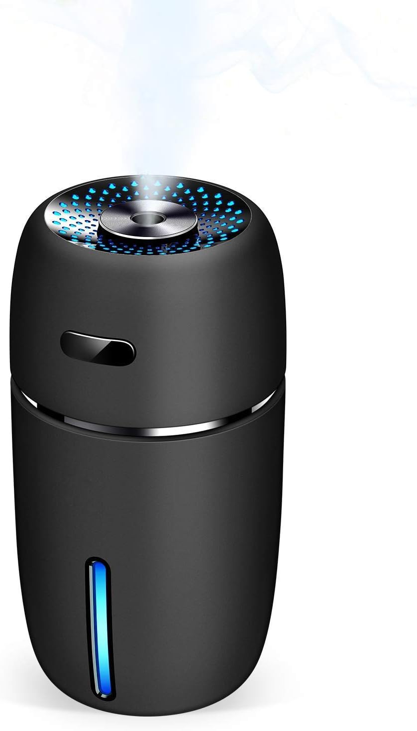 BZBRLZ Cool Mist Ultrasonic Humidifier Portable - Personal 200ml and 7 Colors LED Light with USB - Whisper Quiet Automatic Shut-Off with Adjustable Mist Mode for Home Office Bedroom