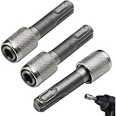 TorSor 3 Pack SDS-Plus Shank to 1/4'' Hex Socket Adapter Converter SDS-PLUS to 1/4" Hex Adapter for Rotary Hammer Drill Driver Keyless Chuck 1/4 Inch Drill Bit Set Screwdriver Bits