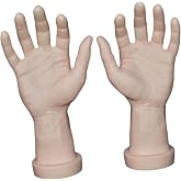 Realistic Male Hand Model, 2-Piece PVC Left and Right Hands for Halloween Decor, Cosplay, and Jewelry Display, Skin Tone