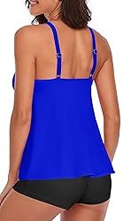 UNIQWETO Women's Flowy Tankini Tummy Control Two